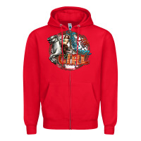 Red All American Girl Zipper Hoodie - FaDigitalArtStudio