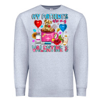 Heather Grey My Patients is Valentines Premium Sweatshirt - CowhideDigitalArt