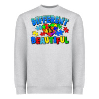 Heather Grey Different is beautiful Autism Heavyweight Sweatshirt - CowGirlArtShop