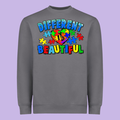 Different Is Beautiful Autism Heavyweight Sweatshirt Designed By Cowgirlartshop