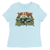 Baby Blue i got a heart like a truck western sunflower Ladies Tee - NancyCooperArtShop