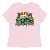 Bubblegum Pink i got a heart like a truck western sunflower Ladies Tee - NancyCooperArtShop