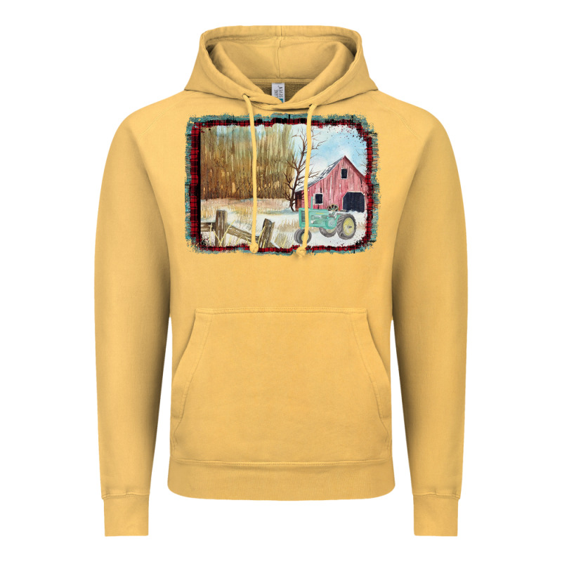 Christmas Barn Tractor Snow Vintage Hoodie by Bettercallsaul | Teevron