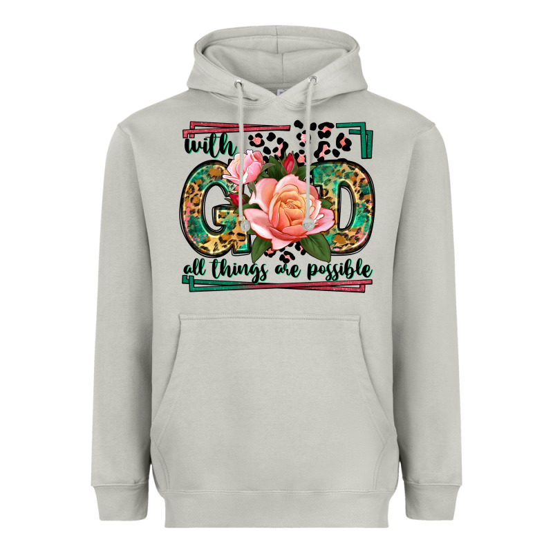 With God All Things Are Possible Leopard Frame Heavyweight Hoodie by LillyAllenDesigns | Teevron