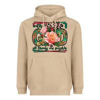 Mushroom With god all things are possible leopard frame Heavyweight Hoodie - LillyAllenDesigns