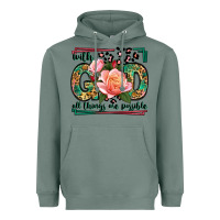 Sage With god all things are possible leopard frame Heavyweight Hoodie - LillyAllenDesigns