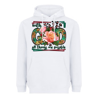 White With god all things are possible leopard frame Heavyweight Hoodie - LillyAllenDesigns