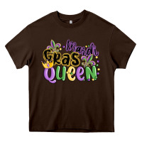 Chocolate Brown mardi gras queen Heavy Core Tee - MaliasSmallBusiness