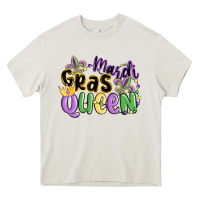 Cream mardi gras queen Heavy Core Tee - MaliasSmallBusiness