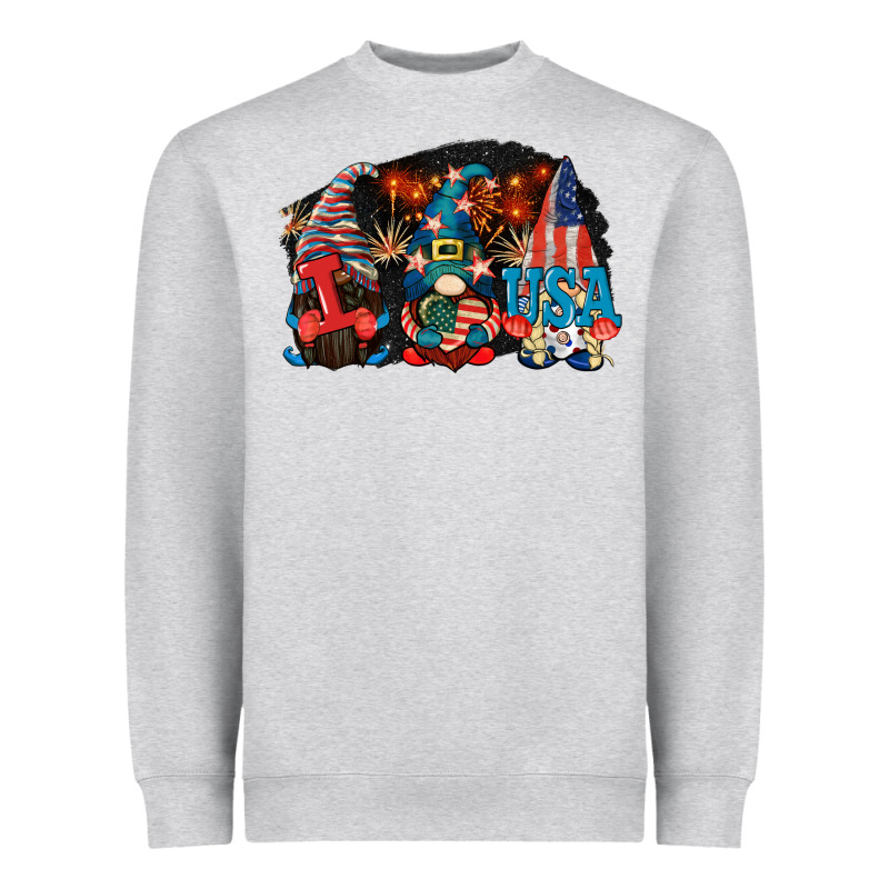 I Love Usa Gnomes 4th Of July Heavyweight Sweatshirt by CowGirlArtShop | Teevron