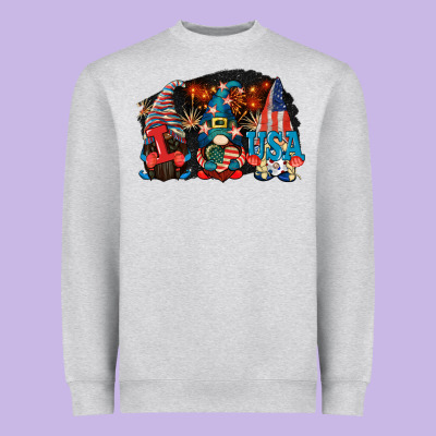 I Love Usa Gnomes 4th Of July Heavyweight Sweatshirt Designed By Cowgirlartshop