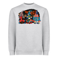 Heather Grey i love usa gnomes 4th of july Heavyweight Sweatshirt - CowGirlArtShop