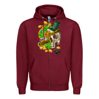 Burgundy when you are dead inside but its st.patricks Zipper Hoodie - FaDigitalArtStudio