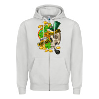 Dove Grey when you are dead inside but its st.patricks Zipper Hoodie - FaDigitalArtStudio