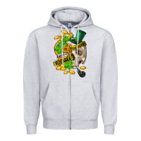 Heather Grey when you are dead inside but its st.patricks Zipper Hoodie - FaDigitalArtStudio