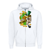 White when you are dead inside but its st.patricks Zipper Hoodie - FaDigitalArtStudio