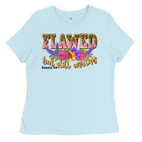 Baby Blue flawed but still worthy romans 5 8 Ladies Tee - NancyCooperArtShop