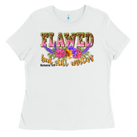 White flawed but still worthy romans 5 8 Ladies Tee - NancyCooperArtShop