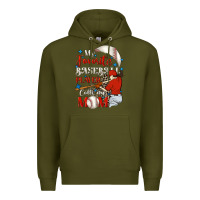 Army Green My favorite baseball player calls me mom Premium Hoodie - FaDigitalArtStudio