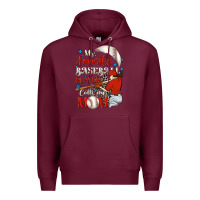 Burgundy My favorite baseball player calls me mom Premium Hoodie - FaDigitalArtStudio