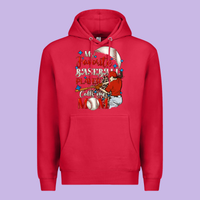 My Favorite Baseball Player Calls Me Mom Premium Hoodie Designed By Fadigitalartstudio