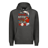 Charcoal Heather My favorite baseball player calls me mom Premium Hoodie - FaDigitalArtStudio