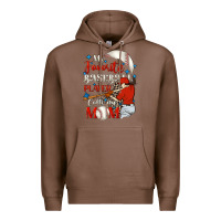 Chestnut My favorite baseball player calls me mom Premium Hoodie - FaDigitalArtStudio