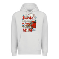 Dove Grey My favorite baseball player calls me mom Premium Hoodie - FaDigitalArtStudio