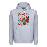 Heather Grey My favorite baseball player calls me mom Premium Hoodie - FaDigitalArtStudio