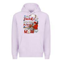 Lilac My favorite baseball player calls me mom Premium Hoodie - FaDigitalArtStudio