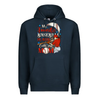 Navy My favorite baseball player calls me mom Premium Hoodie - FaDigitalArtStudio