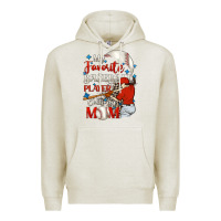 Oatmeal Heather My favorite baseball player calls me mom Premium Hoodie - FaDigitalArtStudio