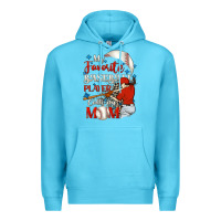 Ocean Blue My favorite baseball player calls me mom Premium Hoodie - FaDigitalArtStudio