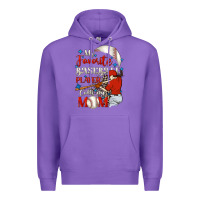 Purple My favorite baseball player calls me mom Premium Hoodie - FaDigitalArtStudio