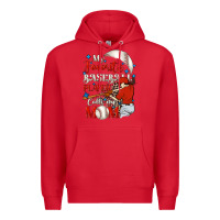 Red My favorite baseball player calls me mom Premium Hoodie - FaDigitalArtStudio