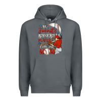 Rock My favorite baseball player calls me mom Premium Hoodie - FaDigitalArtStudio