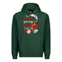 Sports Green My favorite baseball player calls me mom Premium Hoodie - FaDigitalArtStudio