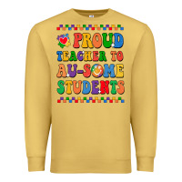Antique Gold Proud Teacher to au-some student Premium Sweatshirt - CowhideDigitalArt