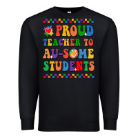 Black Proud Teacher to au-some student Premium Sweatshirt - CowhideDigitalArt