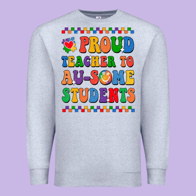 Proud Teacher To Au-some Student Premium Sweatshirt Designed By Cowhidedigitalart
