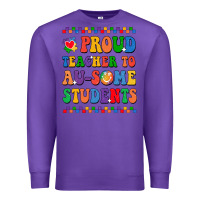 Purple Proud Teacher to au-some student Premium Sweatshirt - CowhideDigitalArt