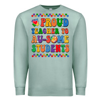 Seafoam Proud Teacher to au-some student Premium Sweatshirt - CowhideDigitalArt