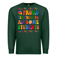 Sports Green Proud Teacher to au-some student Premium Sweatshirt - CowhideDigitalArt