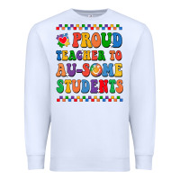 White Proud Teacher to au-some student Premium Sweatshirt - CowhideDigitalArt