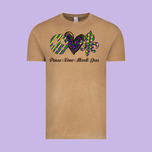 Mardi Gras Love Peace Vintage Tee Designed By Bettercallsaul
