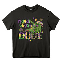 Asphalt mardi gras dude alligator Heavy Core Tee - MaliasSmallBusiness