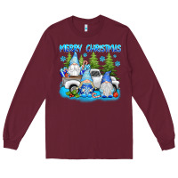 Burgundy merry christmas gnomies Long Sleeve Tee - texasbilliewilder