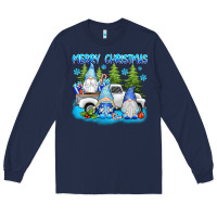 Navy merry christmas gnomies Long Sleeve Tee - texasbilliewilder