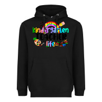 Black Kindergarten Teacher Life Heavyweight Hoodie - LillyAllenDesigns