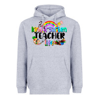 Heather Grey Kindergarten Teacher Life Heavyweight Hoodie - LillyAllenDesigns